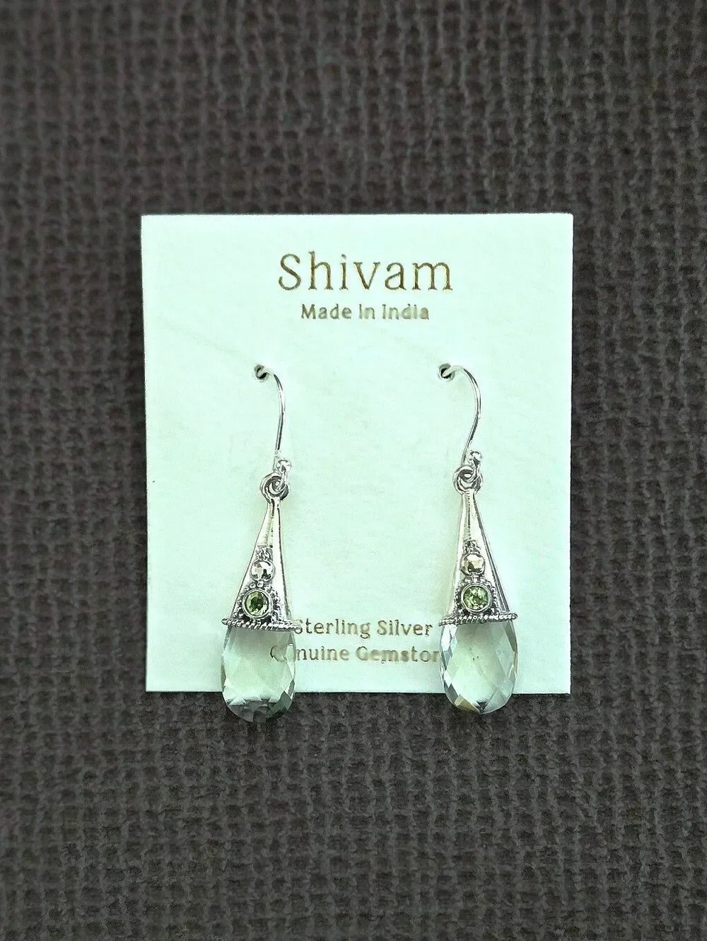 Shivam Green💚 Amethyst Teardrop💧Earrings